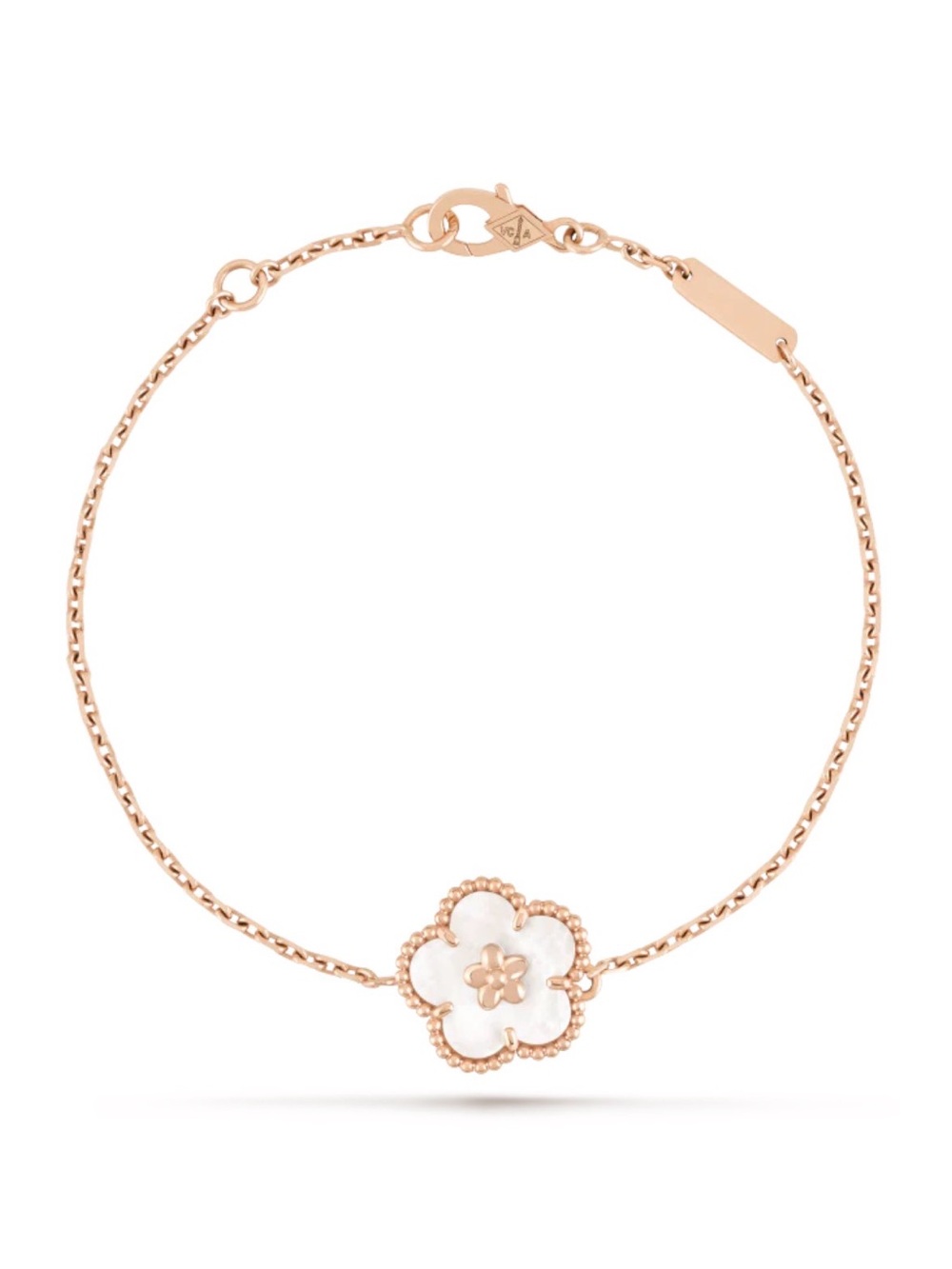 Gold and White Clover Necklace